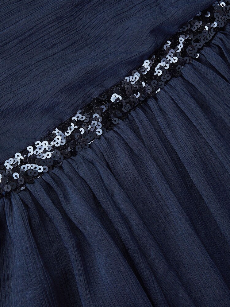 Monsoon Blue Sequin One Shoulder Prom Dress - Image 4 of 4 Monsoon Blue Sequin One Shoulder Prom Dress - Image 4 of 4
