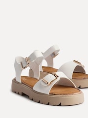 Linzi White Comet Flatform Sandals With Buckle Detail - Image 4 of 5