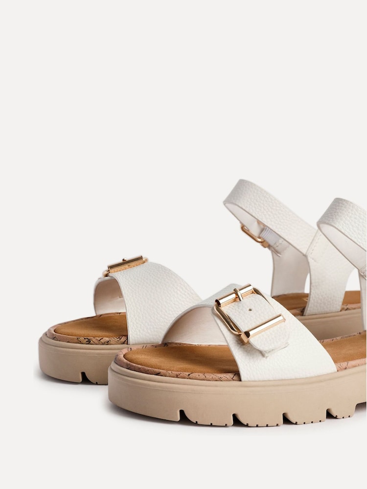 Linzi White Comet Flatform Sandals With Buckle Detail - Image 5 of 5 Linzi White Comet Flatform Sandals With Buckle Detail - Image 5 of 5