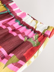 Red/Yellow Floral Print Cotton Tiered Maxi Skirt - Image 9 of 9