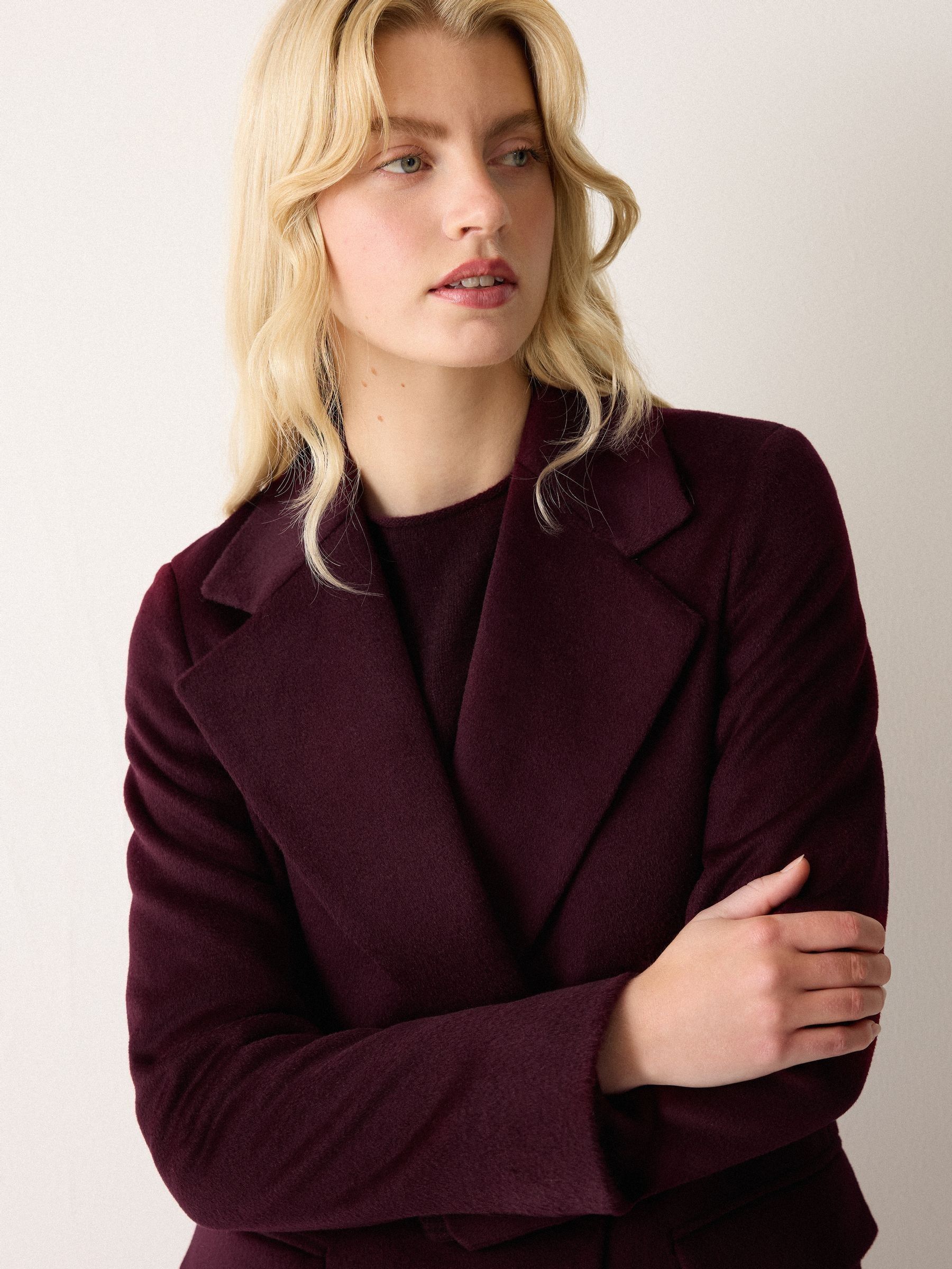 Buy Jigsaw Purple Wool Maxi City Coat from Next USA