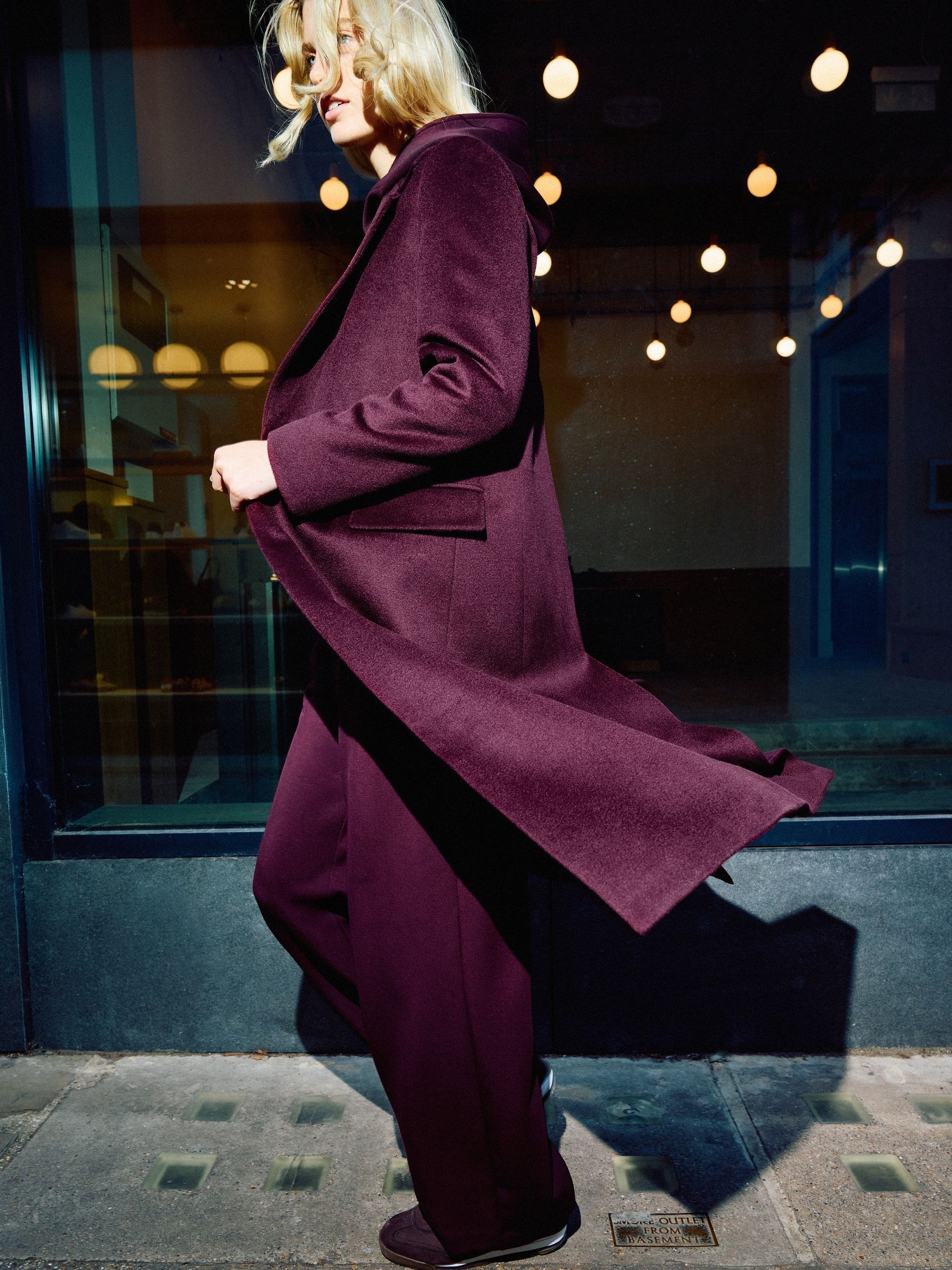 Buy Jigsaw Purple Wool Maxi City Coat from Next USA