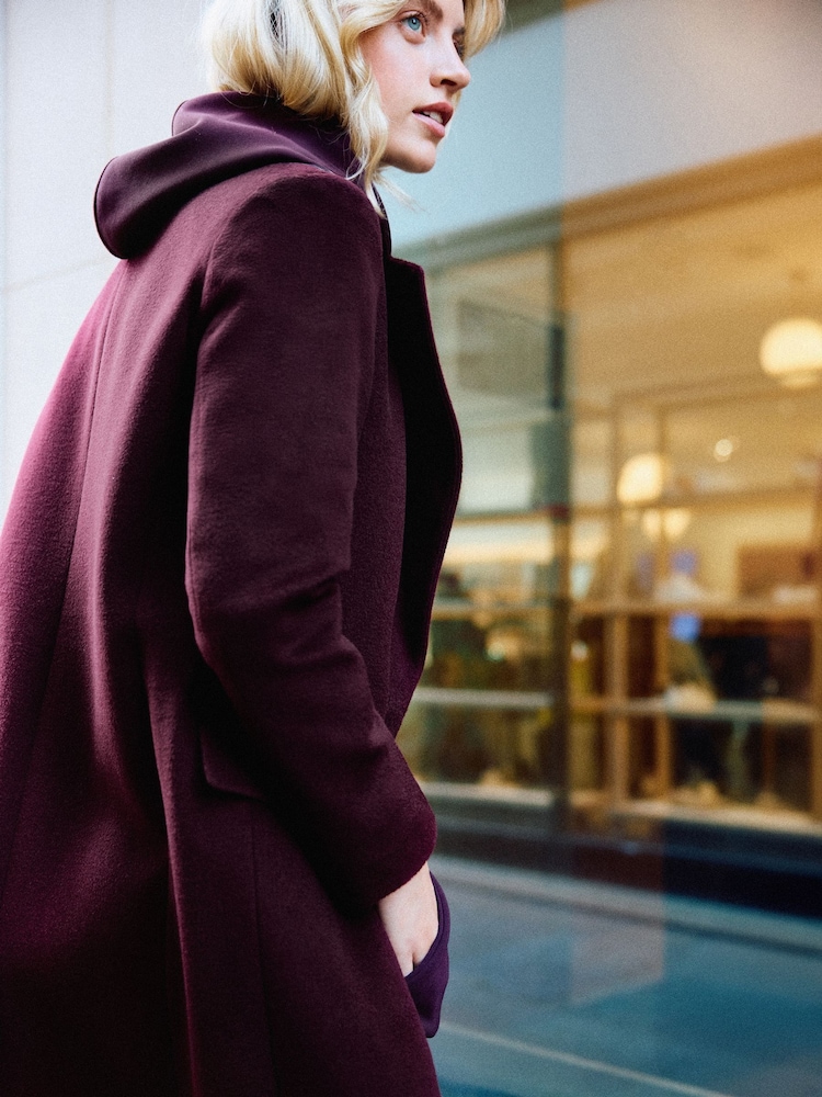 Jigsaw Purple Wool Maxi City Coat - Image 7 of 7