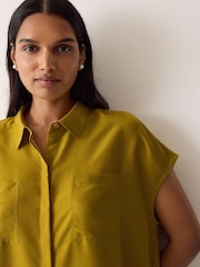 Jigsaw Yellow Short Sleeve Silk Shirt - Image 2 of 5