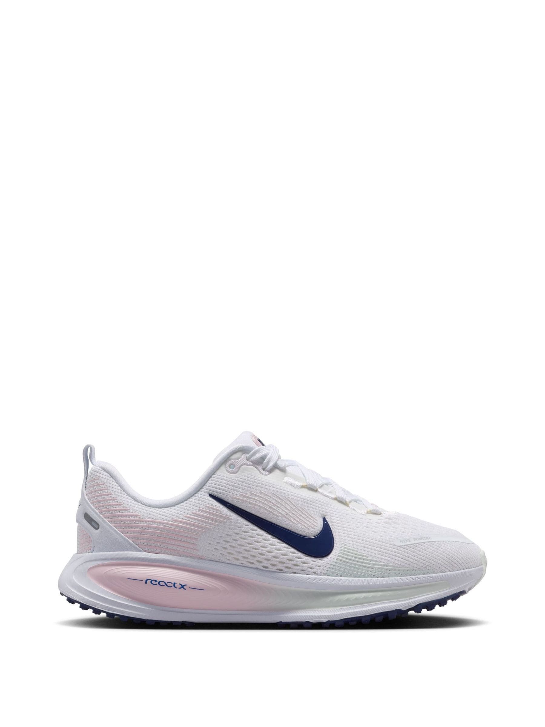 Buy Nike White/Pink Youth Vomero 18 Road Running Trainers from the