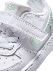 Nike White Green Infant Court Borough Low Recraft Trainers - Image 6 of 7