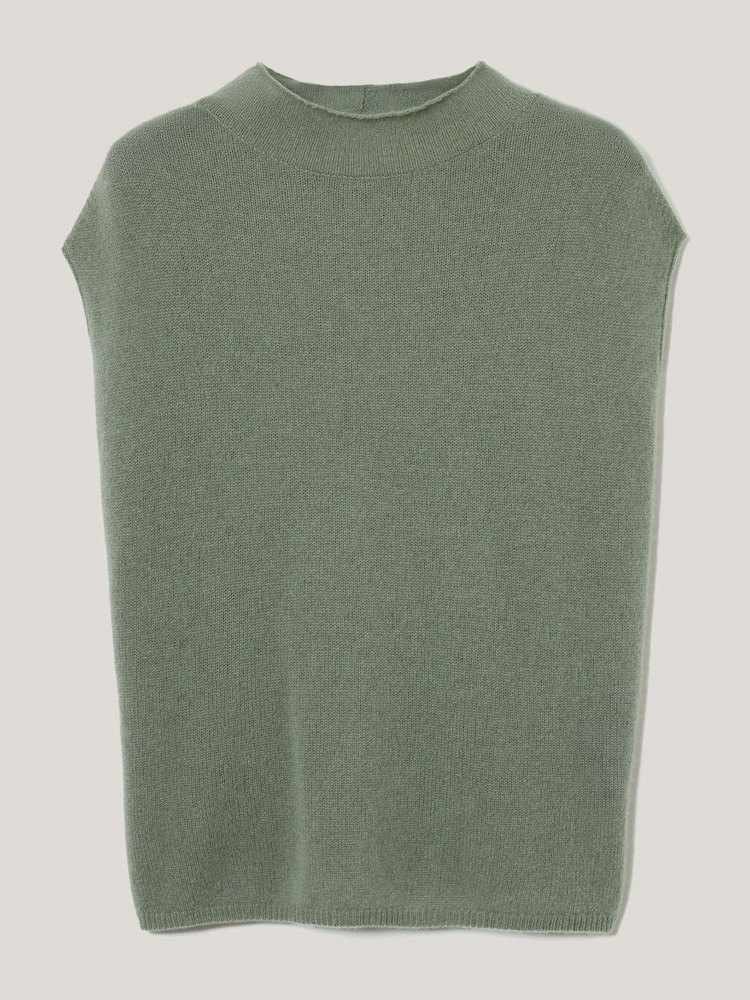 Jigsaw Green Cloud Cashmere Cap Sleeve Top - Image 1 of 1