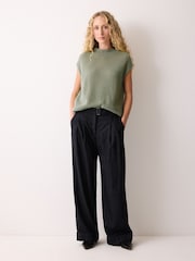Jigsaw Green Cloud Cashmere Cap Sleeve Top - Image 3 of 6