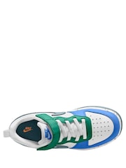 Nike White/Blue Green Junior Court Borough Low Recraft Trainers - Image 3 of 4