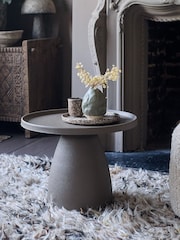 Abigail Ahern Grey Baldo Metal Side Table - Image 1 of 5