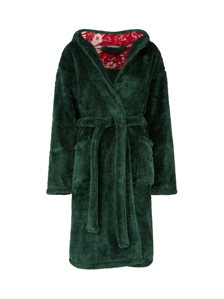 Joe Browns Green Floral Lined Dressing Gown - Image 6 of 6