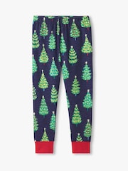 Hatley Blue Bottle Brush Trees Stretch Cotton Pyjamas Set - Image 3 of 3