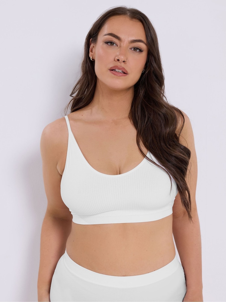 Yours Curve Black 2 Pack Seamless Ribbed Padded Bralettes - Image 2 of 7 Yours Curve Black 2 Pack Seamless Ribbed Padded Bralettes - Image 2 of 7