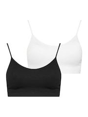 Yours Curve Black 2 Pack Seamless Ribbed Padded Bralettes - Image 6 of 7