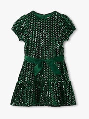 Green Sequins Velvet Dress - Image 1 of 1