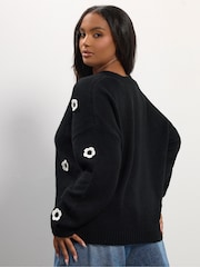 Yours Curve Flower Detail Cardigan - Imagem 2 de 5
