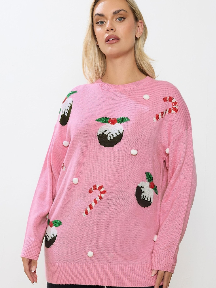 Yours Curve Candy Cane Novelty Jumper - صورة 1 من 6