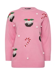 Yours Curve Candy Cane Novelty Jumper - صورة 6 من 6