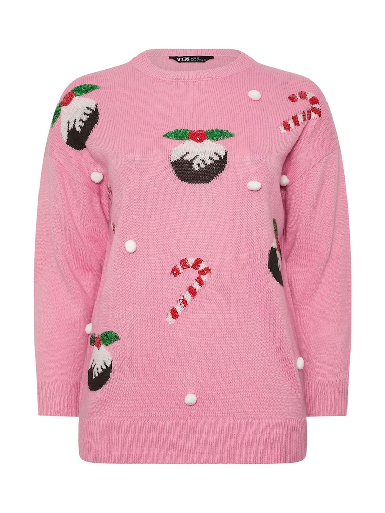 Yours Curve Candy Cane Novelty Jumper - صورة 6 من 6