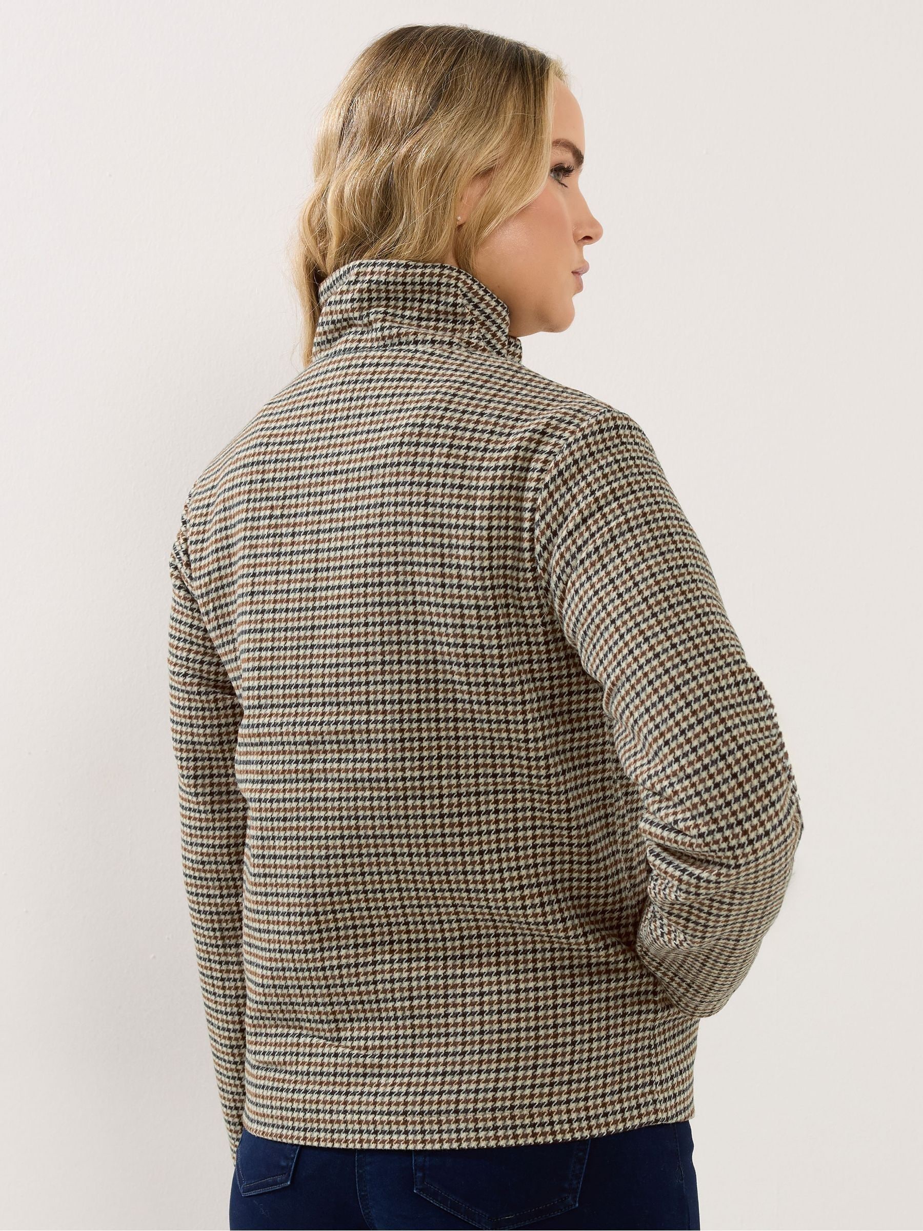 Buy Long Tall Sally Brown Check Funnel Neck Jacket from Next USA