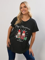 Yours Curve Black Guineapig Short Sleeve Novelty T-Shirt - Image 1 of 5