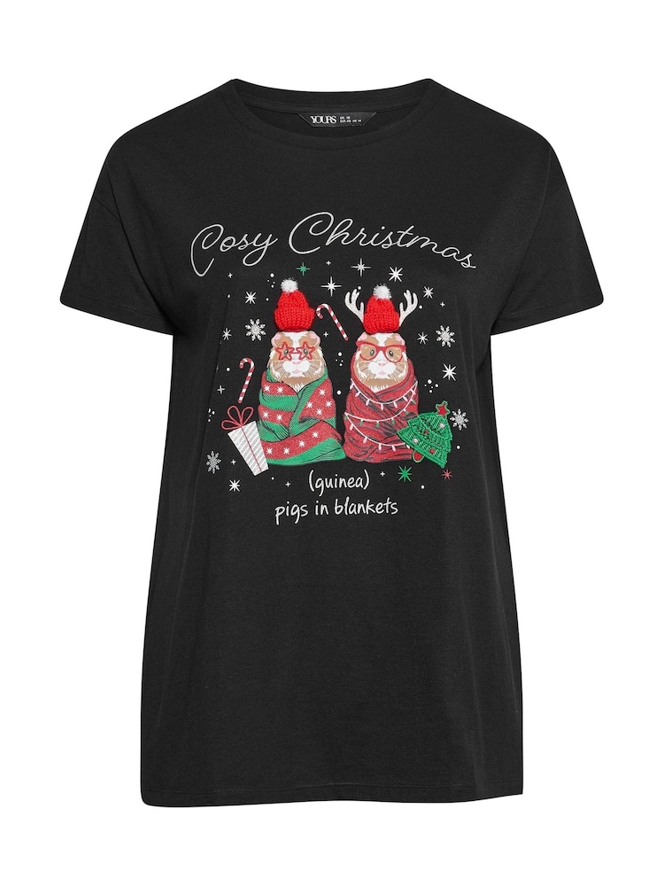 Yours Curve Black Guineapig Short Sleeve Novelty T-Shirt - Image 5 of 5
