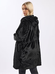 Yours Curve Black Faux Fur Tunic - Image 3 of 5