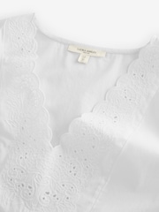 Laura Ashley White Broderie Cotton Midi Dress - Image 6 of 8