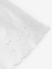 Laura Ashley White Broderie Cotton Midi Dress - Image 7 of 8