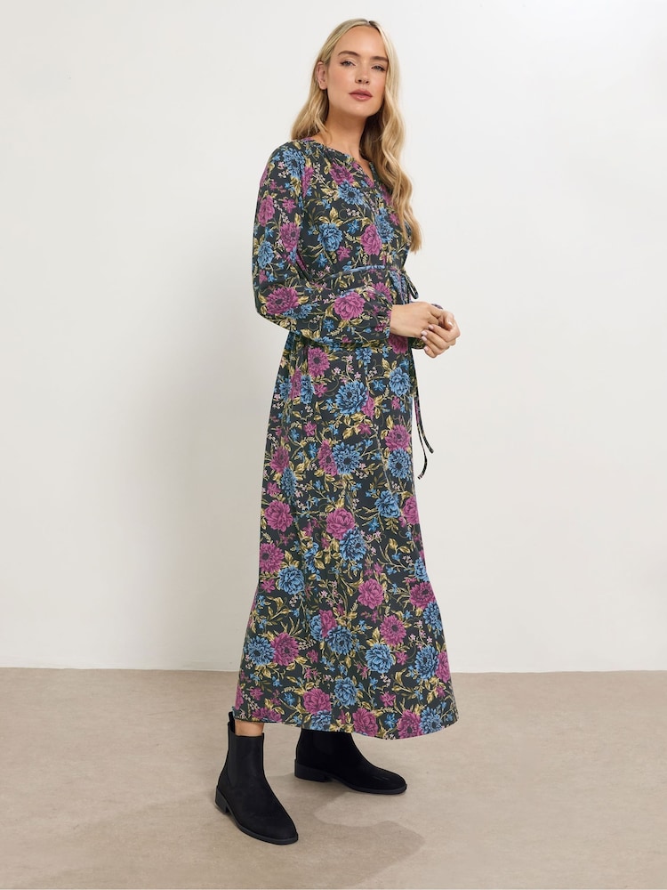 Schwarz - Long Tall Sally Floral Belted Midaxi Dress - Bild 1 von 5