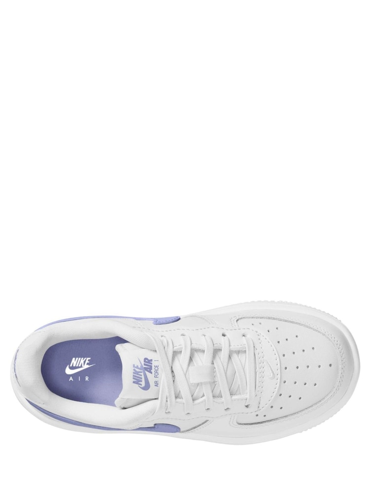 Nike White Purple Junior Air Force 1 Trainers - Image 4 of 4 Nike White Purple Junior Air Force 1 Trainers - Image 4 of 4
