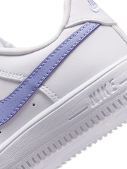 Nike White Purple Junior Air Force 1 Trainers - Image 7 of 8