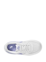 Nike White Purple Junior Air Force 1 Trainers - Image 8 of 8