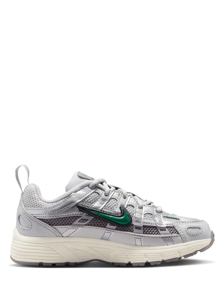 Nike Silver Green Junior P-6000 Trainers - Image 2 of 8