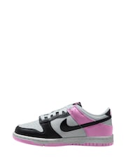 Nike White/Pink Black Youth Dunk Low Trainers - Image 2 of 4