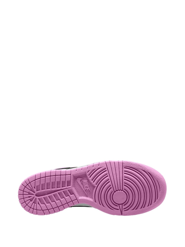 Nike White/Pink Black Youth Dunk Low Trainers - Image 4 of 4