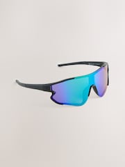 Black Full Visor Sport Polarised Sunglasses - Image 3 of 5