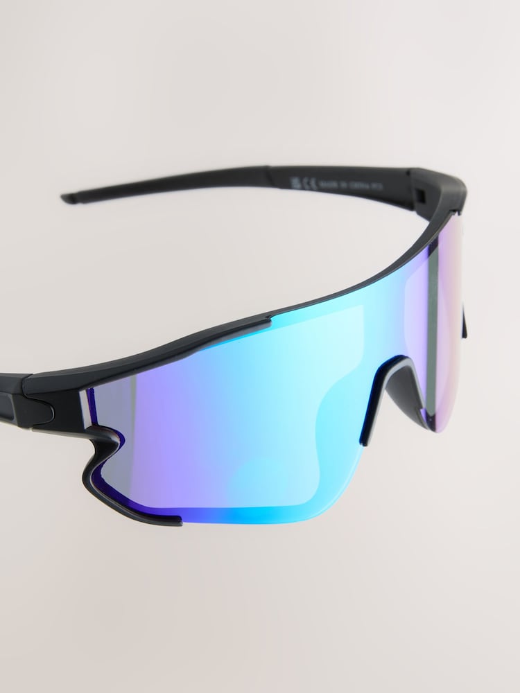 Black Full Visor Sport Polarised Sunglasses - Image 5 of 5