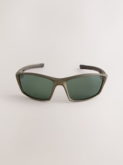 Olive Green Sport Wrap Polarised Sunglasses - Image 2 of 3
