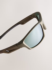 Olive Green Sport Wrap Polarised Sunglasses - Image 5 of 5