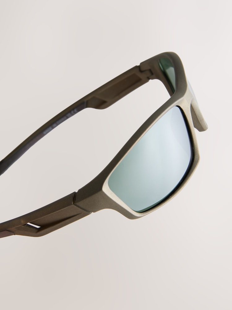 Olive Green Sport Wrap Polarised Sunglasses - Image 5 of 5 Olive Green Sport Wrap Polarised Sunglasses - Image 5 of 5