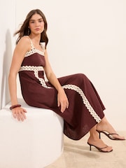 Friends Like These Purple Strappy Trim Detail Midi Sun Dress - Image 3 of 4