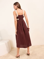 Friends Like These Purple Strappy Trim Detail Midi Sun Dress - Image 4 of 4