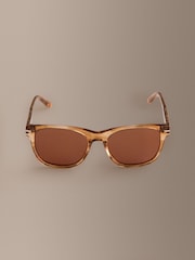 Honey Brown Horn Signature Preppy Acetate Frame Polarised Sunglasses - Image 4 of 6