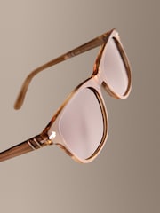 Honey Brown Horn Signature Preppy Acetate Frame Polarised Sunglasses - Image 5 of 6