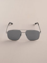 Silver Signature Navigator Stainless Steel Polarised Sunglasses - Image 5 of 7