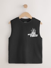 Black Back Print Tank Vest (3-16yrs) - Image 5 of 8