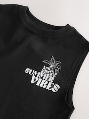 Black Back Print Tank Vest (3-16yrs) - Image 7 of 8