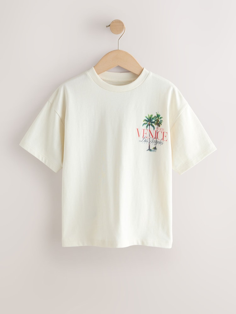 Ecru Skate Back Print Short Sleeve Graphic T-Shirt (3-16yrs) - Image 1 of 4