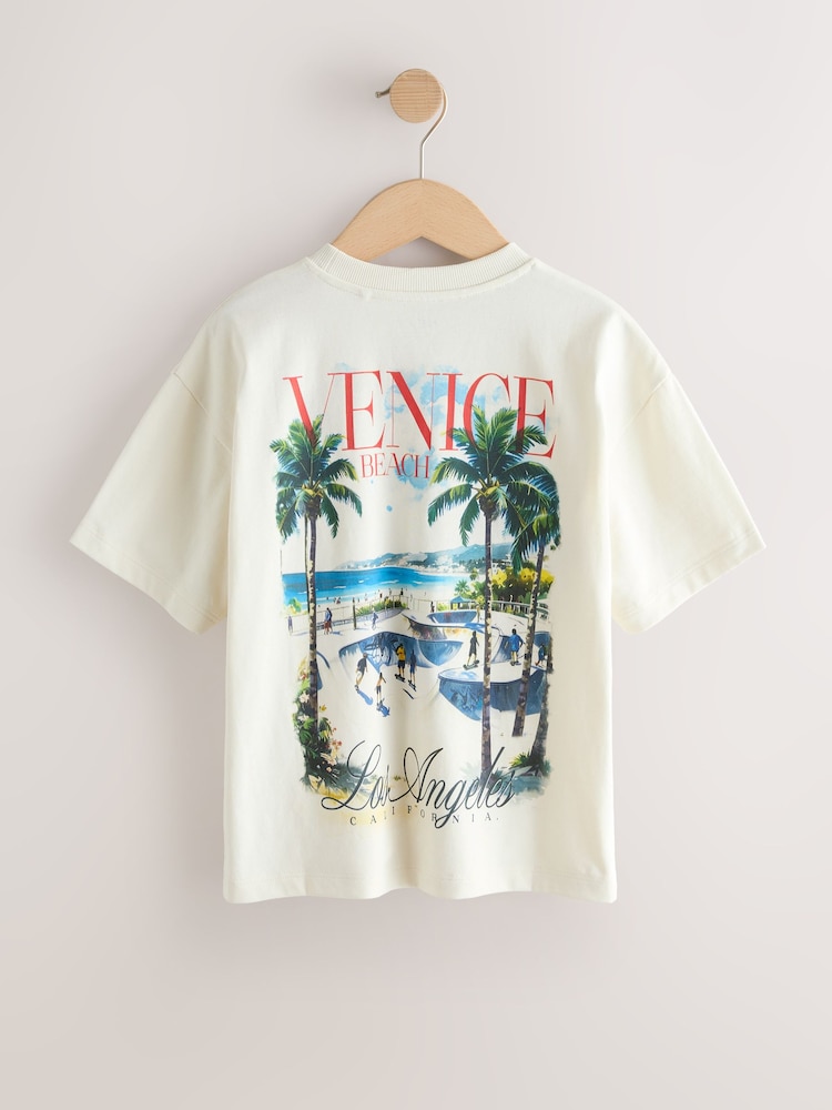 Ecru Skate Back Print Short Sleeve Graphic T-Shirt (3-16yrs) - Image 2 of 4